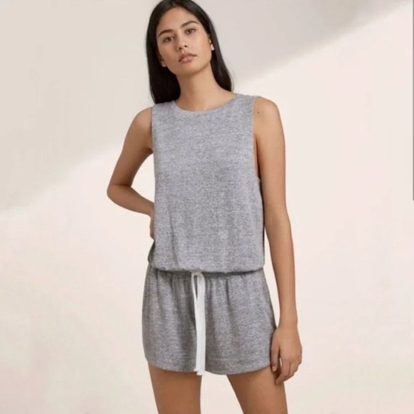 Aritzia Wilfred Free Izabel Romper Shorts Tie Waist Jersey Knit Size XS Beach - Picture 8 of 8